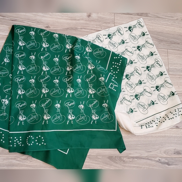 Revolve+FWRD, Aspen Set Of 2 Scarves, Cowgirl/Roping/Lasso, 43", Green/White - Picture 16 of 16